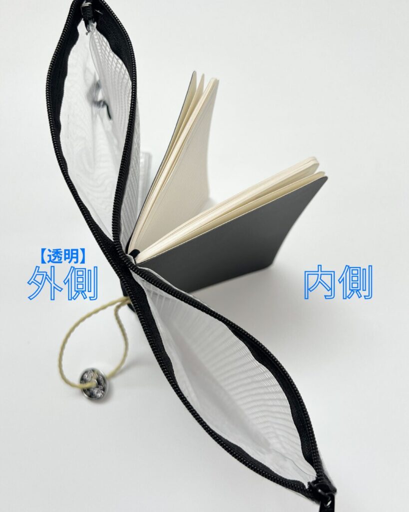 ノートを挟んだ図